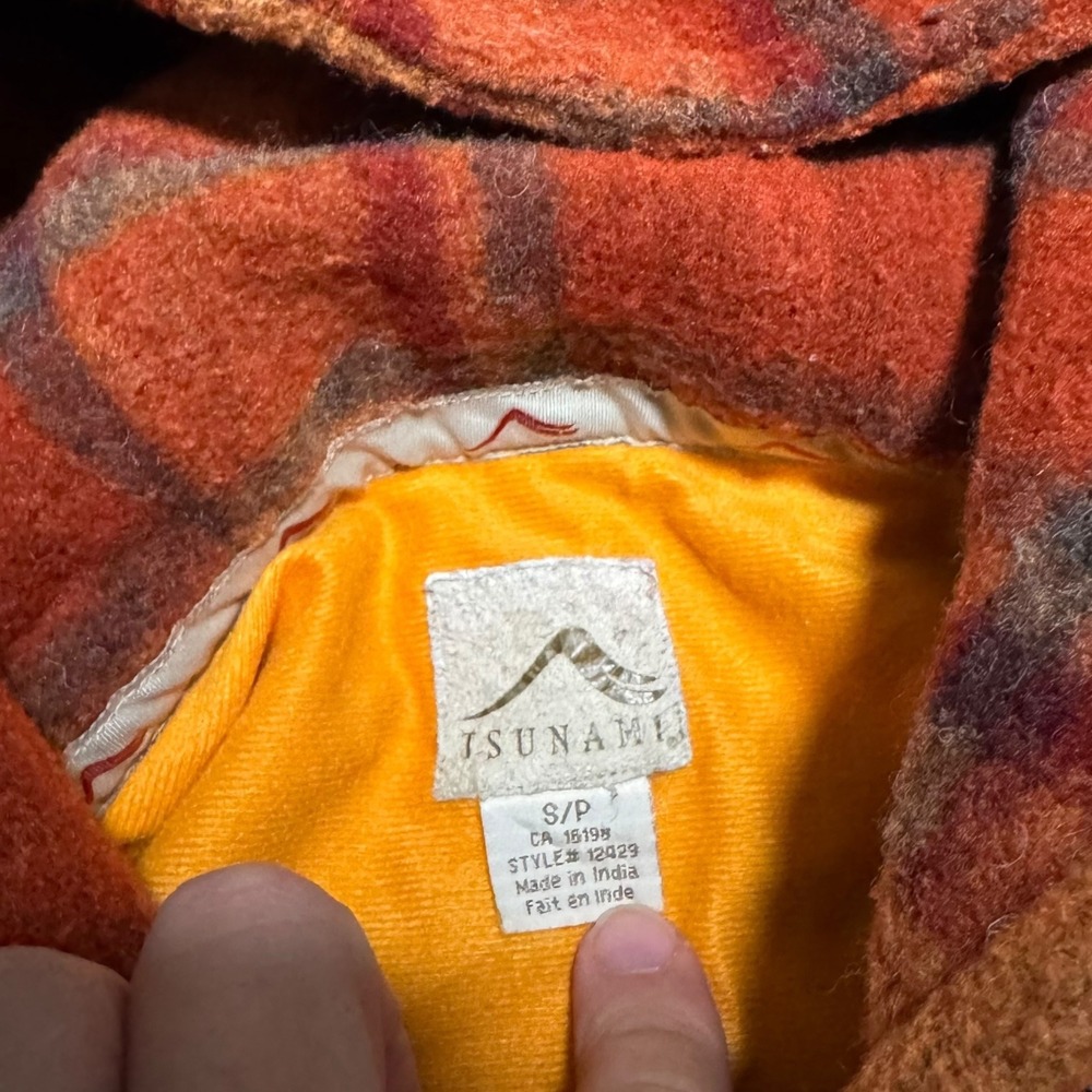 Tsunami Polyester/Wool Plaid Loop Button Hooded J… - image 4